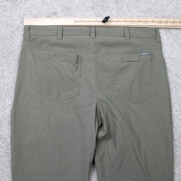 Eddie Bauer Pants Mens 38x26 Green Fleece Lined Tech Nylon Stretch Cargo Pocket - Picture 7 of 16